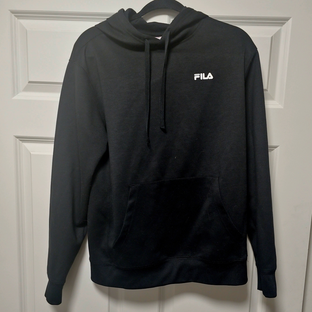 Fila Men/women Black Hoodie, Size Small.